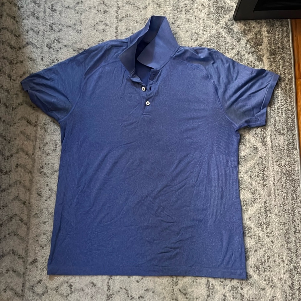blue lululemon shirt size large collar sports/althetic/ performance wear